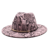 Wool Felt Hat Snake Pattern Retro Outdoor Jazz Hat_Cwah2598