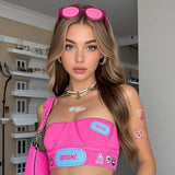 PINK BARBIE STYLE HOLOGRAPHIC TATTOO STICKERS_CWMM8369