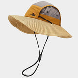 COLORBLOCK OUTDOOR WIDE BRIM SUN HAT FOR HIKING_CWAH3874