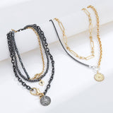 Womens Stacking Necklace Snake Cross Pendant