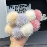 RAINBOW SMALL CLOUD FUR BALL CAR KEYCHAIN PENDANT_CWMM2547