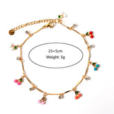 BEACH ANKLET WITH CHERRY SHELL STAR CHARMS_CWAJE4609