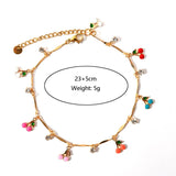 BEACH ANKLET WITH CHERRY SHELL STAR CHARMS_CWAJE4609