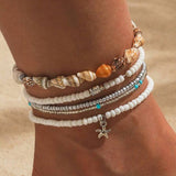 18K GOLD NATURAL SHELL ANKLET STAINLESS STEEL_CWAJE4854