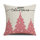 NEW PINK CARTOON CHRISTMAS LINEN PILLOWCASE_CWMM1377