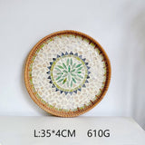 RATTAN SHELL BASKET STORAGE BASKET TRAY_CWMM4541