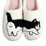 FUNNY EGG CAT EMBROIDERED COTTON SLIPPERS_CWSHS0859