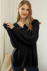 Women Solid Knit Shirt_Cwttl1418