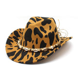 COLORBLOCK COW PATTERN WOOL WIDE BRIM JAZZ HAT_CWAH2550