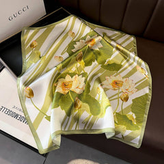 SILK SQUARE NECK SCARF FOR WOMEN 100 MULBERRY_CWASC0554