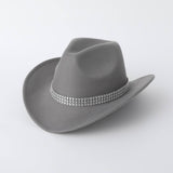 SOLID COLOR WESTERN FELT COWBOY FEDORA HAT_CWAH3629