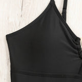 SOLID COLOR HOLLOW ONE PIECE SWIMSUIT_CWMW0283