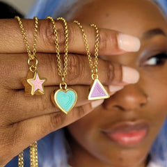 HEART GEOMETRIC STAINLESS STEEL NECKLACE_CWMM5591