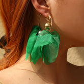 BOLD SOLID FABRIC HOOP EARRINGS ORIGINAL HANDMADE_CWMM6278