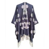 CIRCULAR PATTERN TASSEL SPLIT SHAWL CLOAK_CWASC0309
