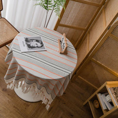 TASSEL CASUAL STRIPED TABLECLOTH_CWMM0966
