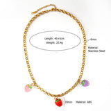 ORIGINAL STEEL OCEAN NECKLACE WITH ENAMEL PENDANT_CWMM8846