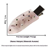 Elegant Acetate Duckbill Clip?Crystal Barrette_Cwaha07202