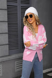 Valentines Day Heart-Shaped Knitted Cardigan