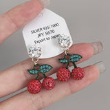 CUTE RED ZIRCON CHERRY EARRINGS_CWAJE1455