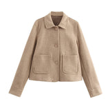 Casual Wool Lapel Blazer With Stylish Everything