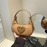Solid-Color Simple Heart-Shaped Underarm Bag