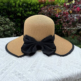 SUMMER VACATION WIDE BRIM BOW STRAW HAT_CWAH3406