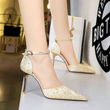 RETRO RHINESTONE HOLLOW STRAP HIGH HEELS_CWSHH0104