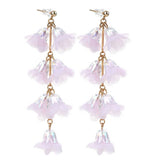 CRYSTAL FLOWER TASSEL EARRINGS ELEGANT LONG DROPS_CWMM6170