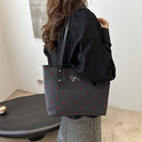 POLKA DOT BLACK BOW UNDERARM TOTE_CWAB3316