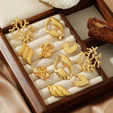 18K CORAL STAINLESS STEEL HEART EARRINGS_CWMM3649