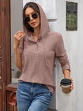 Solid-Color Hooded Loose Long-Sleeved Sweatshirt_Cwohol569