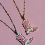 COWBOY BOOTS AND HAT PENDANT NECKLACE_CWMM5333