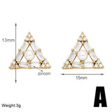 COPPER PLATED 18K GOLD FLOWER PEARL EARRINGS_CWAJE0998