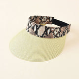 STRAW PYTHON PATTERN COLORBLOCK VISOR_CWAH1431
