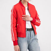 Solid Striped Jet Jacket With Cotton Trim