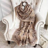 PRINTED TASSEL SHAWL BLANKET SCARF FOR OFFICE FALL_CWASC0191