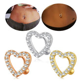 BOW HEART CZ BELLY BUTTON RING NEW DESIGN_CWMM9183