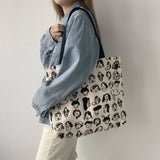 RETRO CUTE WORK AND TRAVEL STUDENT CLOTH BAG_CWAB2182