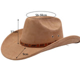 Unisex Soft Suede Western Cowboy Fedora Hat_Cwah04368