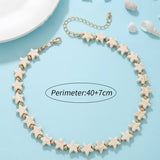 NEW FASHION BEIGE STAR BEADED NECKLACE_CWAJE1570