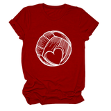 LOVE FOOTBALL T SHIRT CASUAL PLUS SIZE TOP_CWTTSL0509