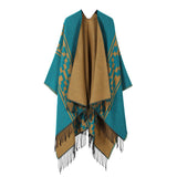 Warm Outer Wear Thickened Tassel Slit Cape_Cwasc2169