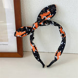 Halloween Skull Bunny Ear Headband Print_Cwaha07597