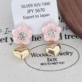 FASHION FLOWER HEART EARRINGS_CWAJE2044