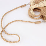 SEMI CIRCULAR HANDMADE PAPER ROPE STRAW BAG_CWAB4701