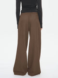 Stretched-Waist Drawstring Straight-Leg Trousers