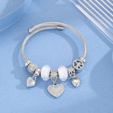DURABLE STAINLESS STEEL ADJUSTABLE HEART BRACELET_CWMM8590