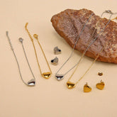 Womens Stainle Steel Heart Jewelry 3-Piece Set_Cwmm8880