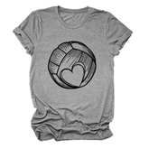 LOVE FOOTBALL T SHIRT CASUAL PLUS SIZE TOP_CWTTSL0509